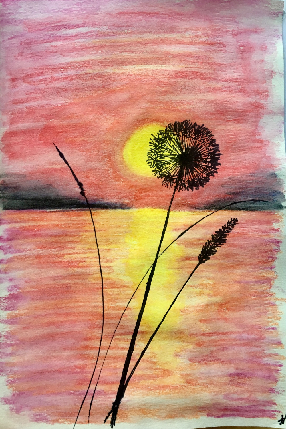 Pin by Melanie on Art  Acrylic painting flowers, Sunrise drawing