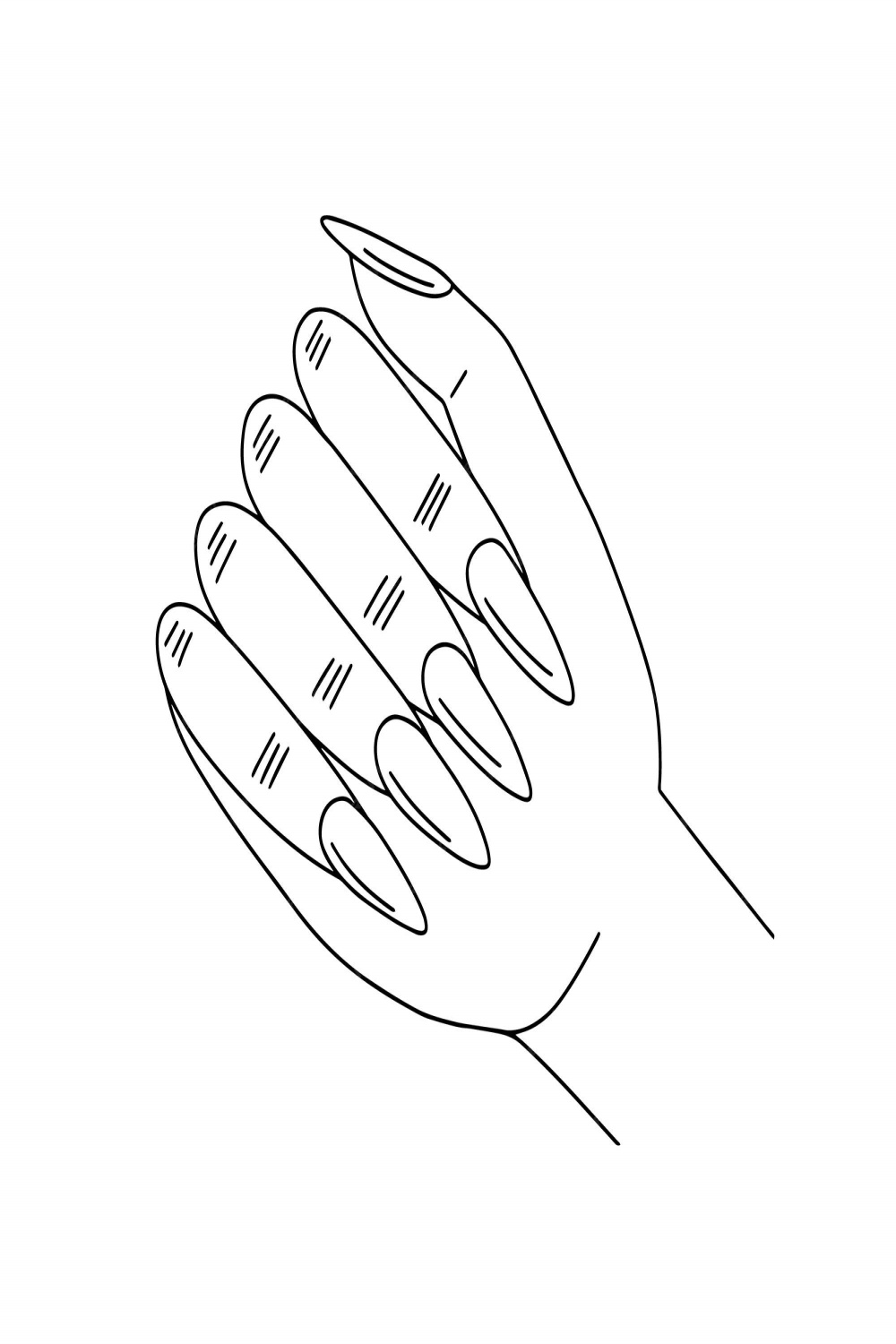 Premium Vector  Vector woman hand sketch with manicure beautiful