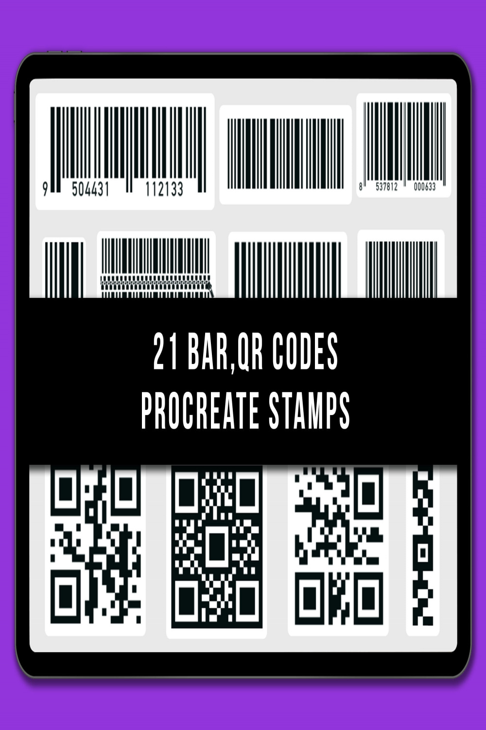 Procreate Bar Code Stamp Brushes, QR Code Stamps - Etsy UK