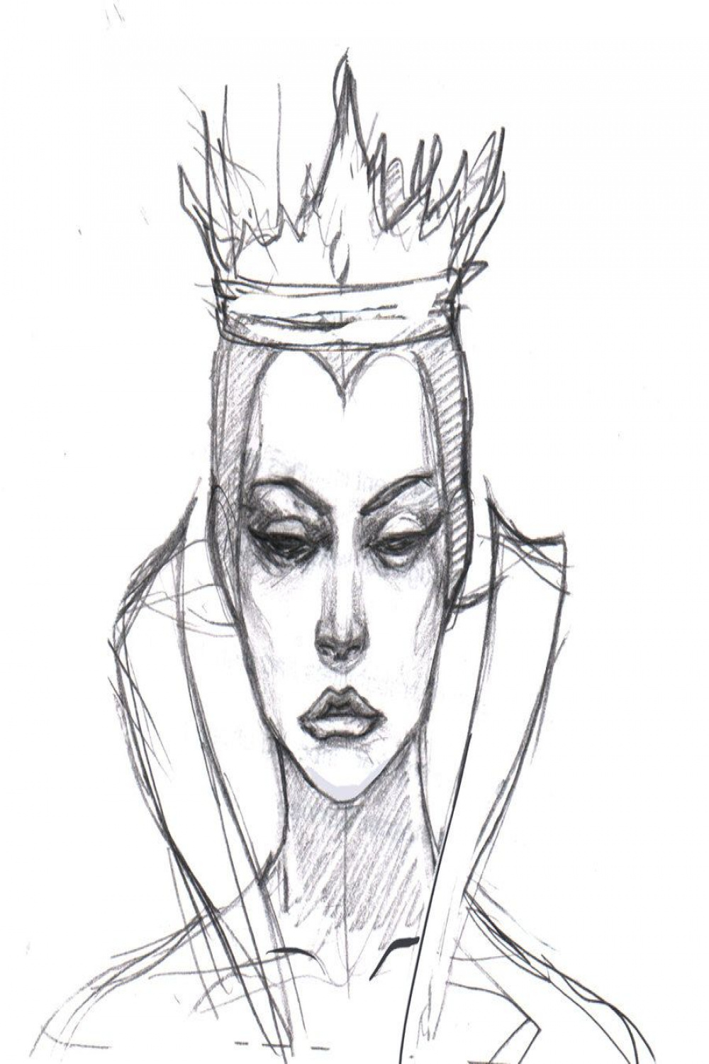 Queen Sketch Drawing Sketch Template  Queen drawing, Sketches