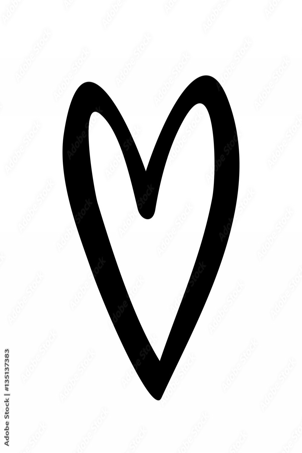 silhouette drawing heart design icon vector illustration Stock