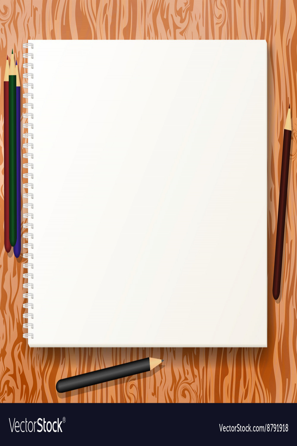 Sketch pad with pencils Royalty Free Vector Image