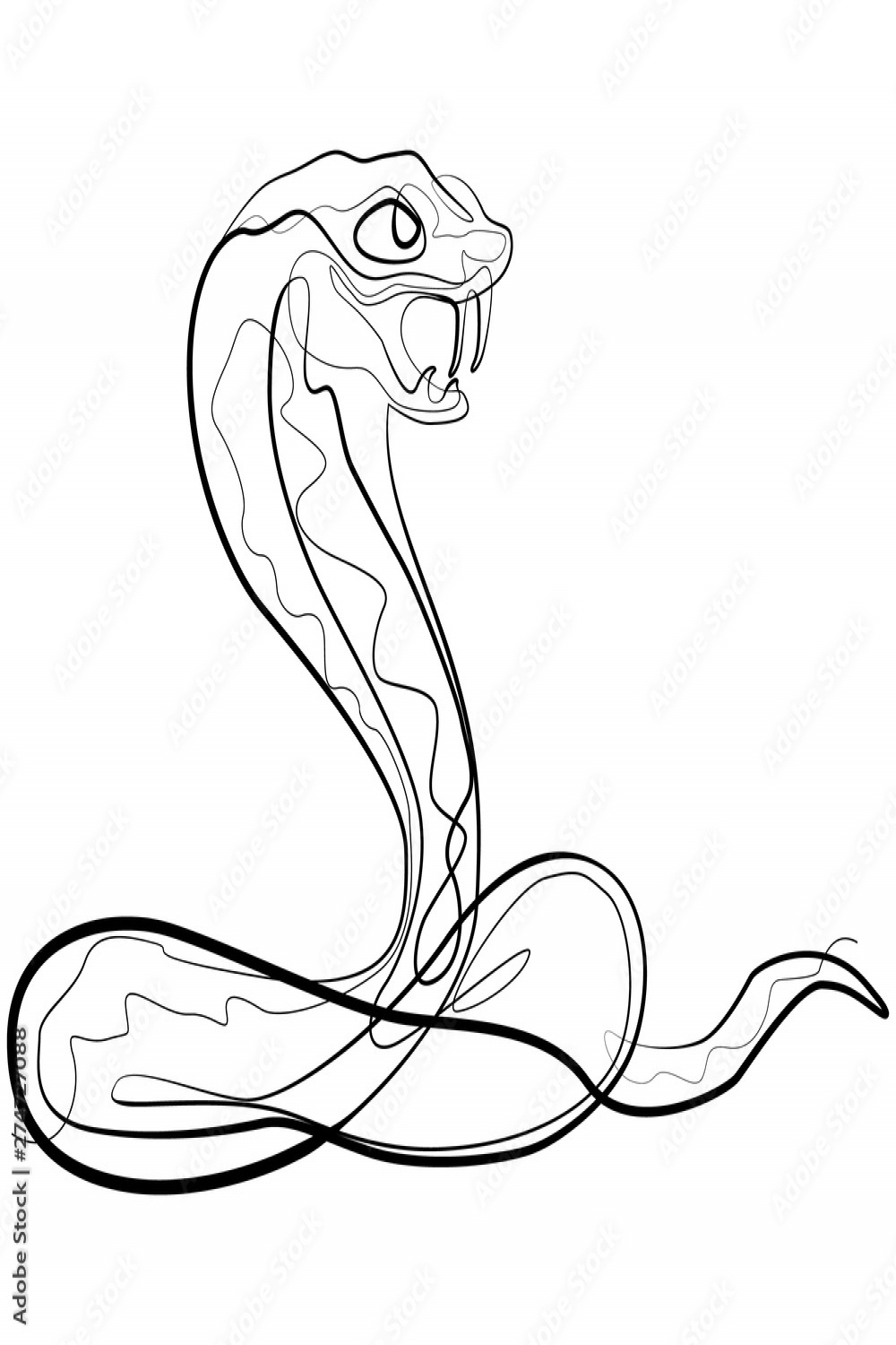 Snake one line drawing