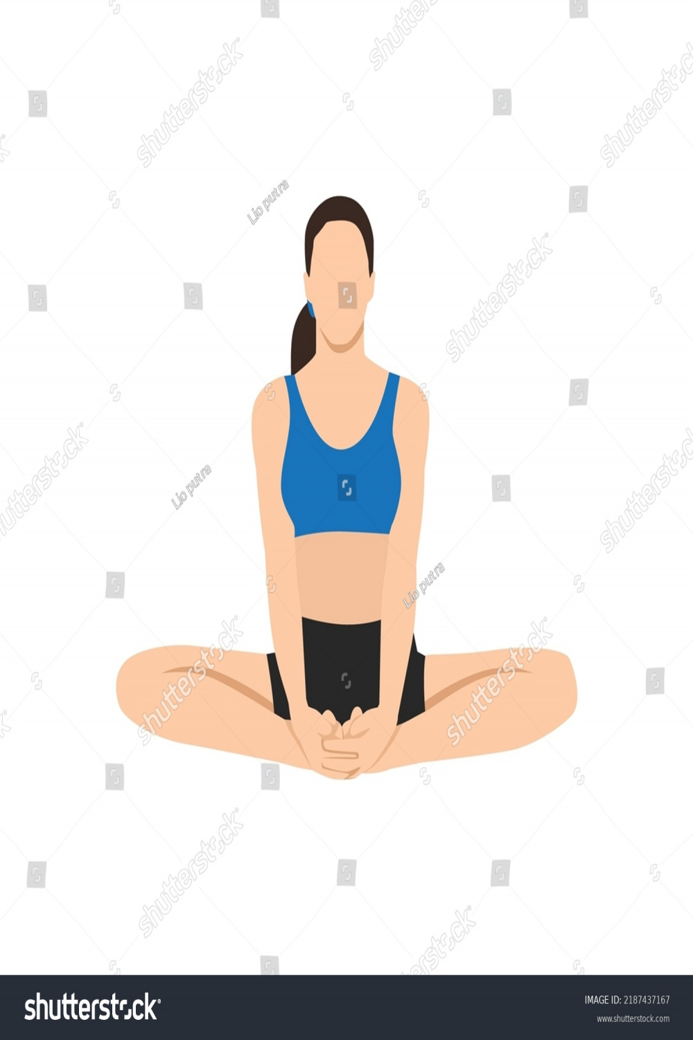 Stock vektor „Woman Doing Seated Butterfly Pose Beautiful“ (bez