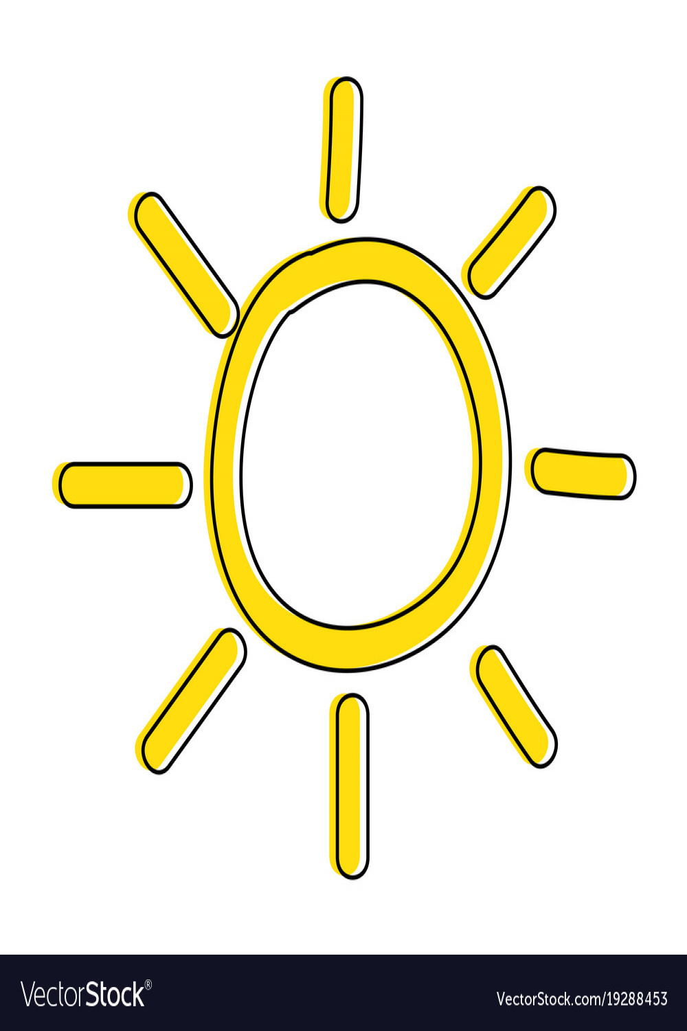 Summer sun drawing icon Royalty Free Vector Image