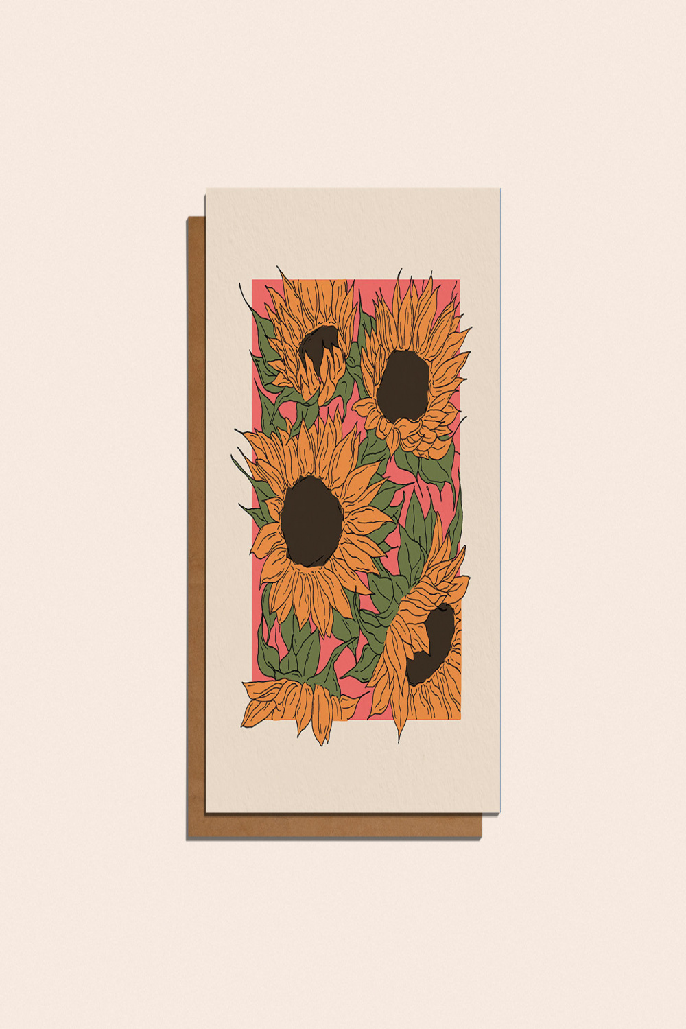 Sunflower Drawing Plain Greetings Card - Etsy