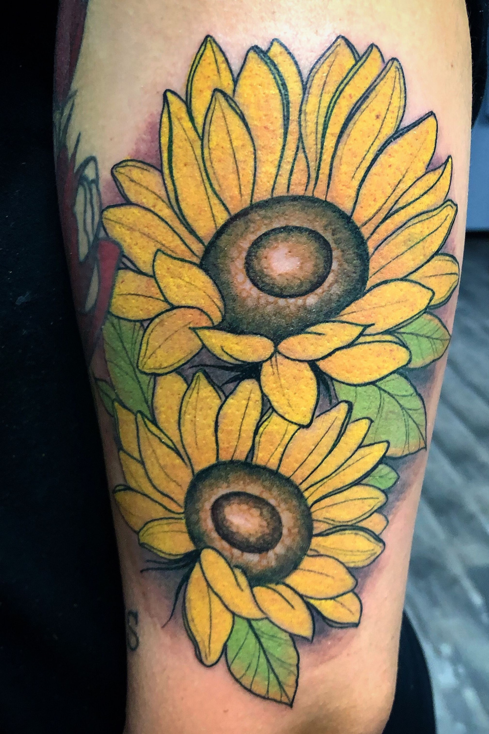 Tattoodo  Sunflower tattoos, Sunflower tattoo, Color tattoo