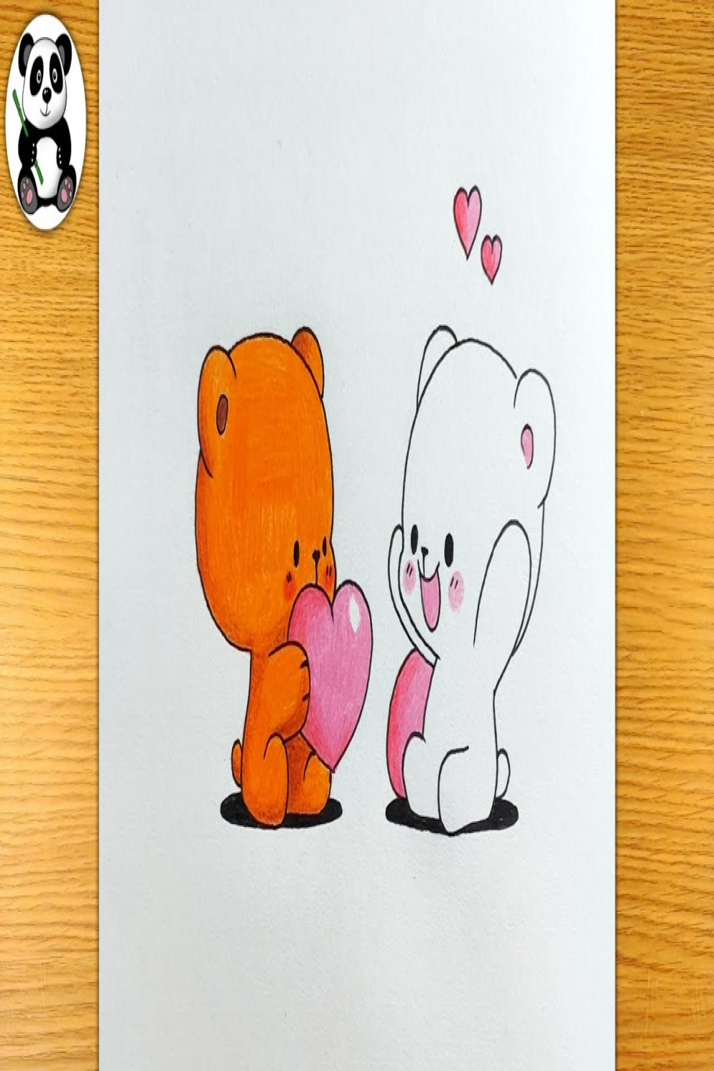 Two cute baby bear drawing and colouring  cute draw