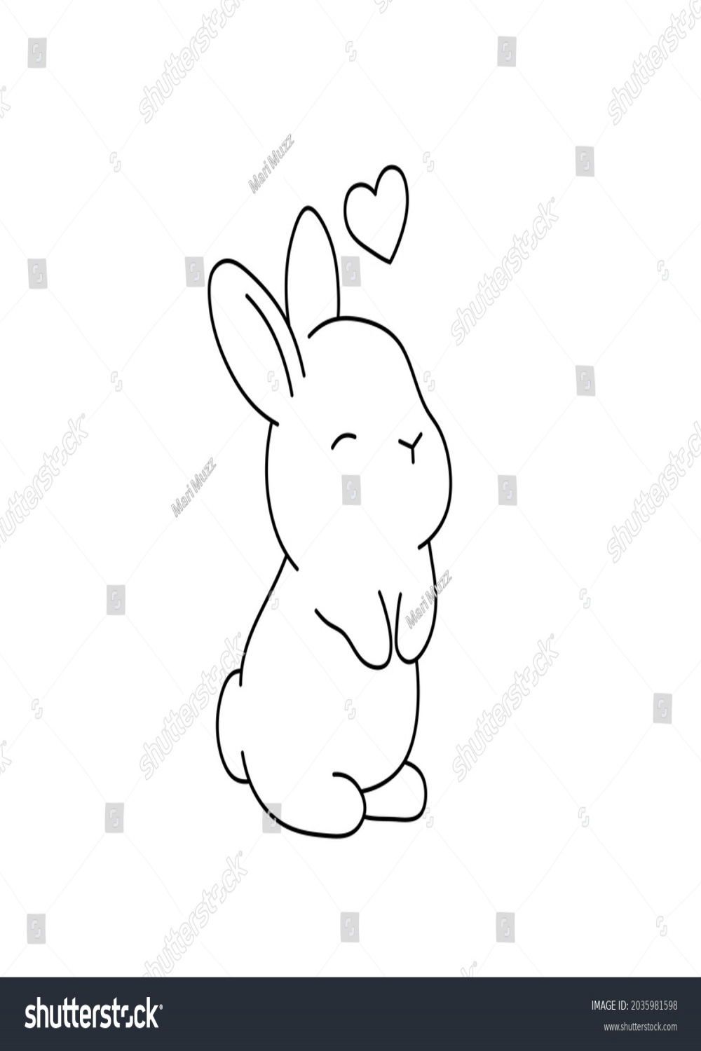 Vector Isolated Cute Cartoon Small Rabbit Stock Vector (Royalty