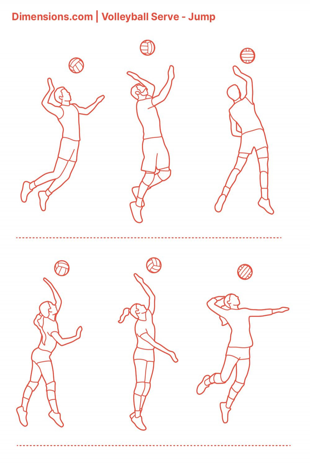 Volleyball Jump Serve  Volleyball drawing, Volleyball pictures