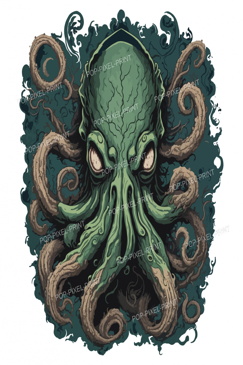 Zombie Octopus Digital Illustration PNG - Etsy