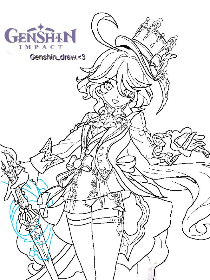 20 Coloring Pages Genshin Impact Easy