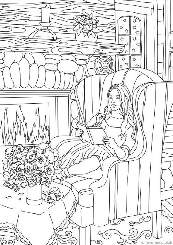 20 Cozy Coloring Pages For Adults Free