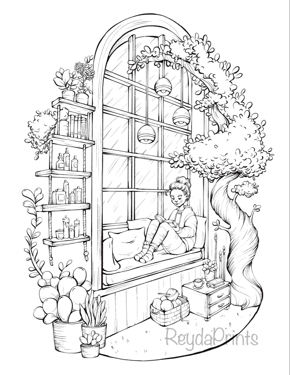 20 Cozy Coloring Pages For Adults Free