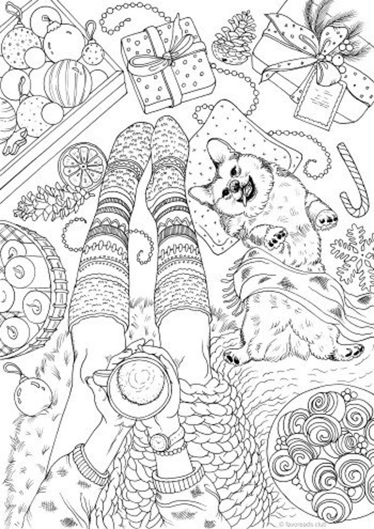 20 Cozy Coloring Pages For Adults Free