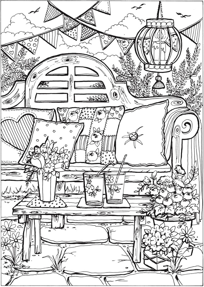 20 Cozy Retreats Coloring Pages