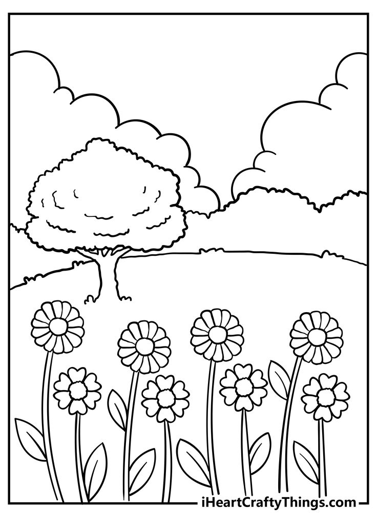 20 Easy Coloring Pages For Kids Nature