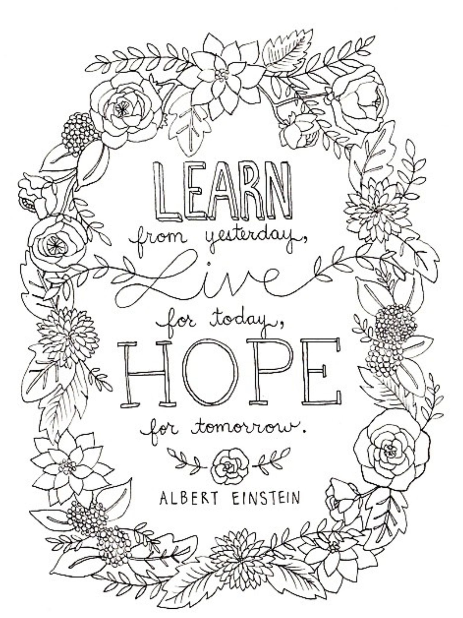 20 Easy Quote Coloring Pages