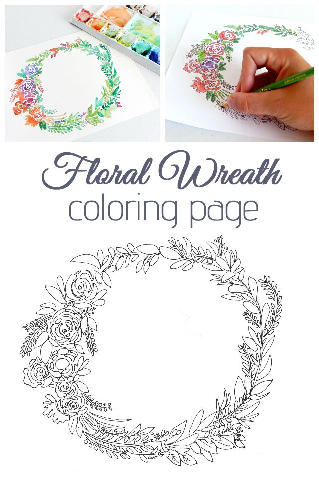 20 Flower Wreath Coloring Pages