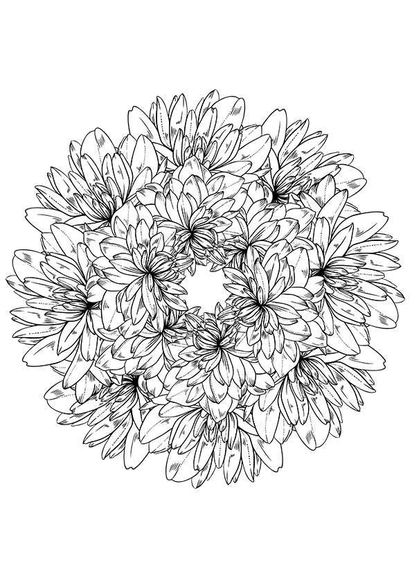 20 Flower Wreath Coloring Pages