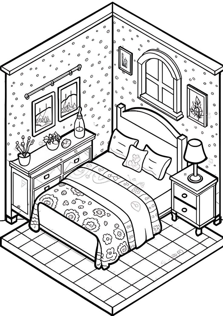 20 Little Corner Coloring Book Bed