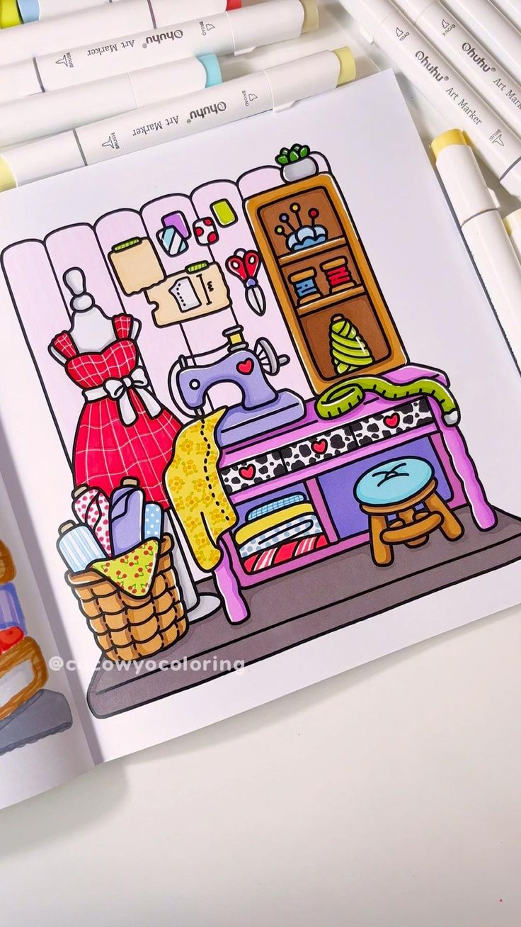 20 Little Corner Coloring Book Bed