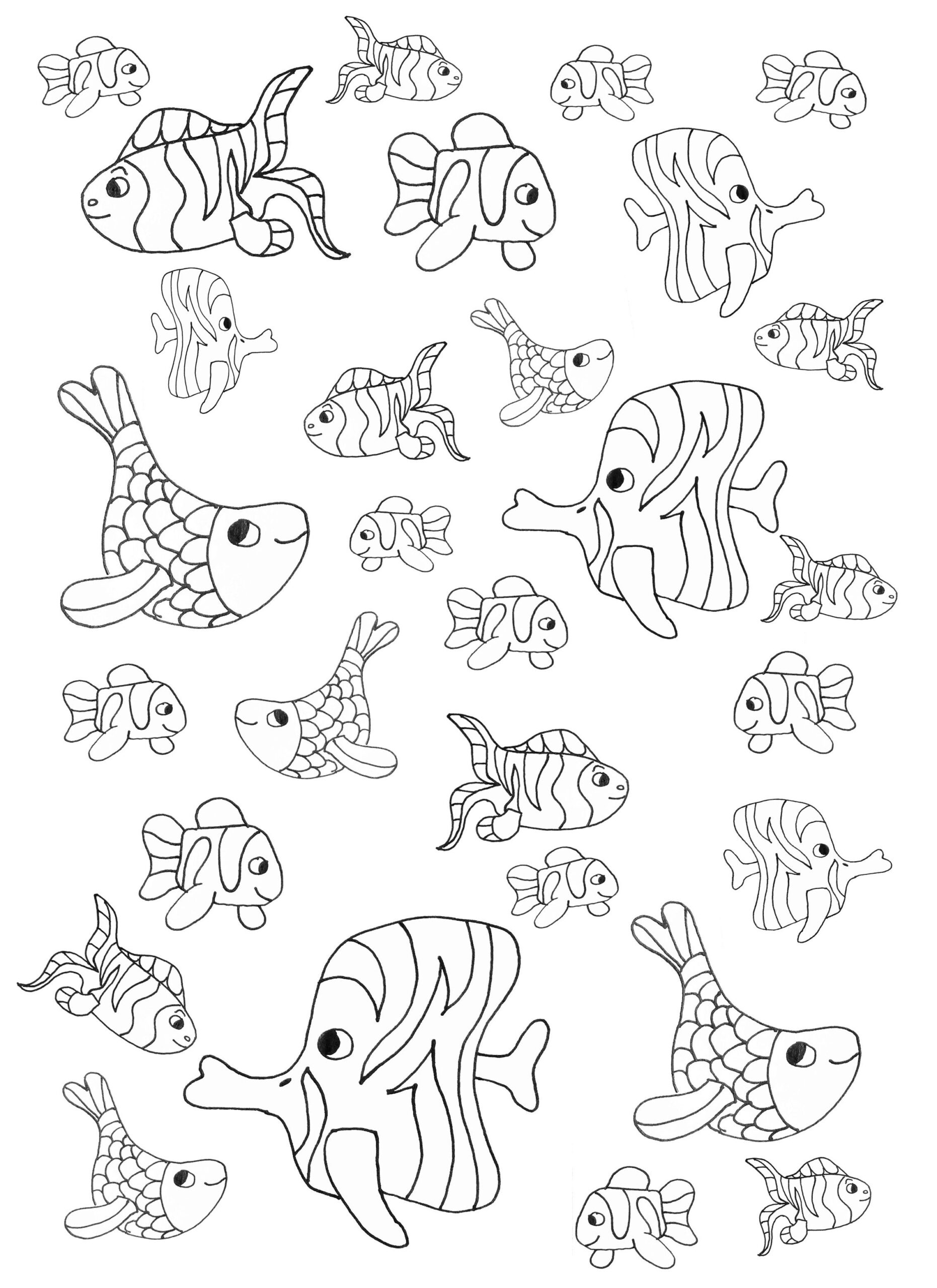 20 Little Corner Coloring Book Fish