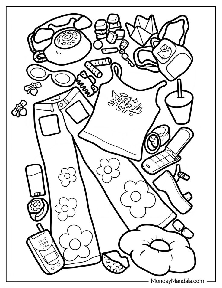 20 Teen Coloring Pages Y2K