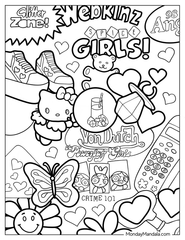 20 Teen Coloring Pages Y2K